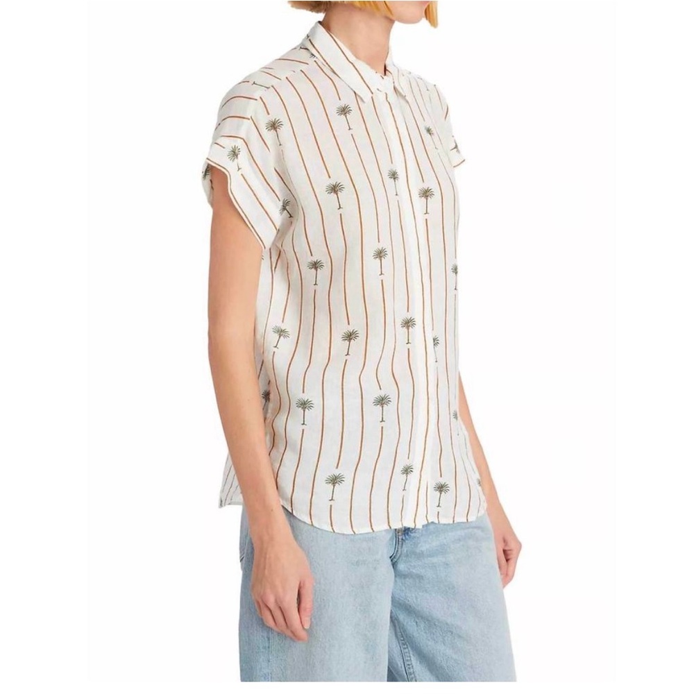 RAILS button up top in stripe palms